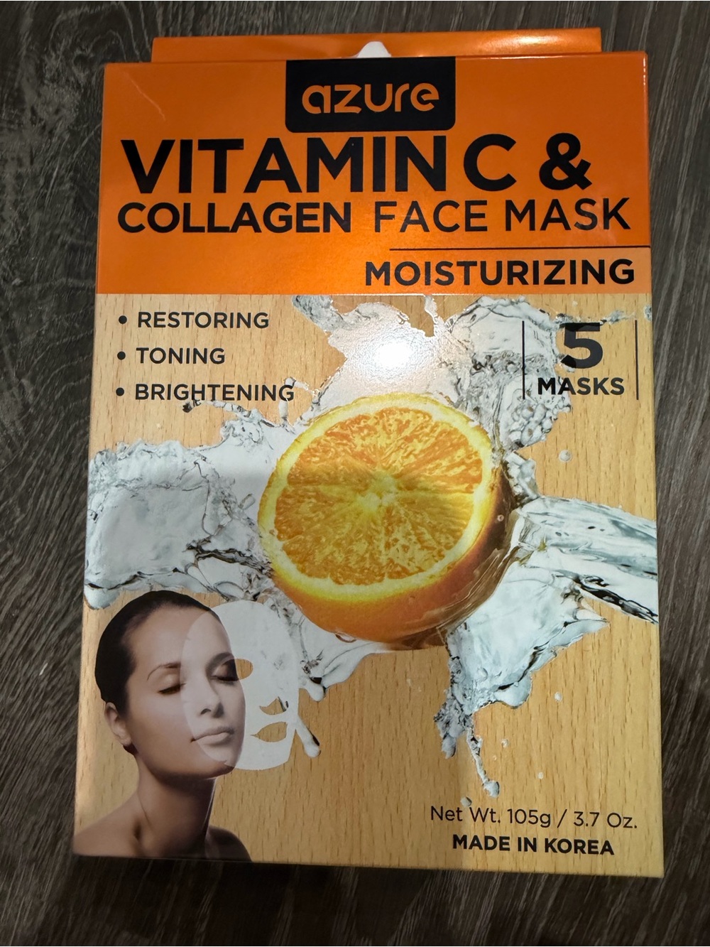 Azure Vitamin C & Collagen Moisturizing Face Mask - Orange